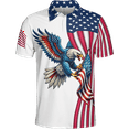 thumbnail image 2 of Lotusprinthandmade US Flag Eagle Patriotic Men Polo Shirt (Lightweight) S-5XL Multicolor (XL), 2 of 7