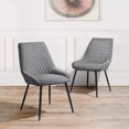 thumbnail image 1 of Homycasa Chaises d'Appoint de Salle à Manger (Ensemble de 2) Tapissées de Velours, Gris, 1 of 8