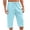 Light Blue, variant on ohmzyzo Men's Long Shorts Knee Length 3/4 Baggy Pants Summer Drawstring Sport Golf Lounge Capri Pant with Pockets