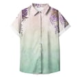 thumbnail image 4 of Pompotops Blouse Décontractée à Col pour Femmes Manches Courtes Imprimé Chemise Ample Boutons Cardigan Liquidation, 4 of 5