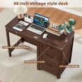 thumbnail image 5 of Leyaoyao Computer Desk with 3 Storage Drawers , Writing for Home Office, Study Work Table for Bedroom and Small Space, Walnut, 5 of 10