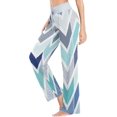 thumbnail image 3 of Women's Boho Zig Zag Doodle Dots Chevron Pajama Pants, Casual Pajama Bottoms Lounge Pants Wide Leg, 3 of 7