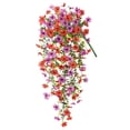 thumbnail image 2 of 30" Artificial Hanging Flowers Plants for Outdoor Fall Decoration, Look Real for Outside Home, Indoor Planter, Porch, Window, Yard Mums Autumn Decor, Artificial Eucalyptus & Violet Vine, Red & Purple, 2 of 9