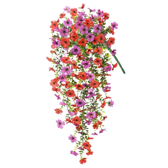 Artificial Hanging Flowers Plants for Outdoor Spring Decoration, Faux Silk Daisy UV Resistant Look Real for Outside Home Indoor Planter Porch Window Yard Mums