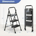 thumbnail image 2 of Resenkos Step Ladder, Folding Step Stool, Stepladders,Portable Folding 3 Step Ladder with Wide Anti-Slip Pedal and Convenient Handle-Black, 2 of 6