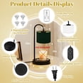thumbnail image 6 of Candle Warmer Lamp with Timer Dimmer Dark Green Damask Floral Ornate Vintage Baroque Texture Candle Lamp Warmer for Jar Candle with 4 Bulbs Gifts for Women Mothers Day Gift House Warming Gifts, 6 of 8