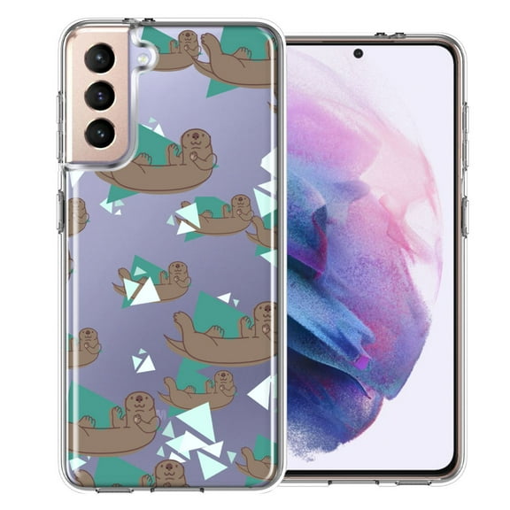 MUNDAZE For Samsung Galaxy S21 Plus Cute Otter Design Double Layer Phone Case Cover