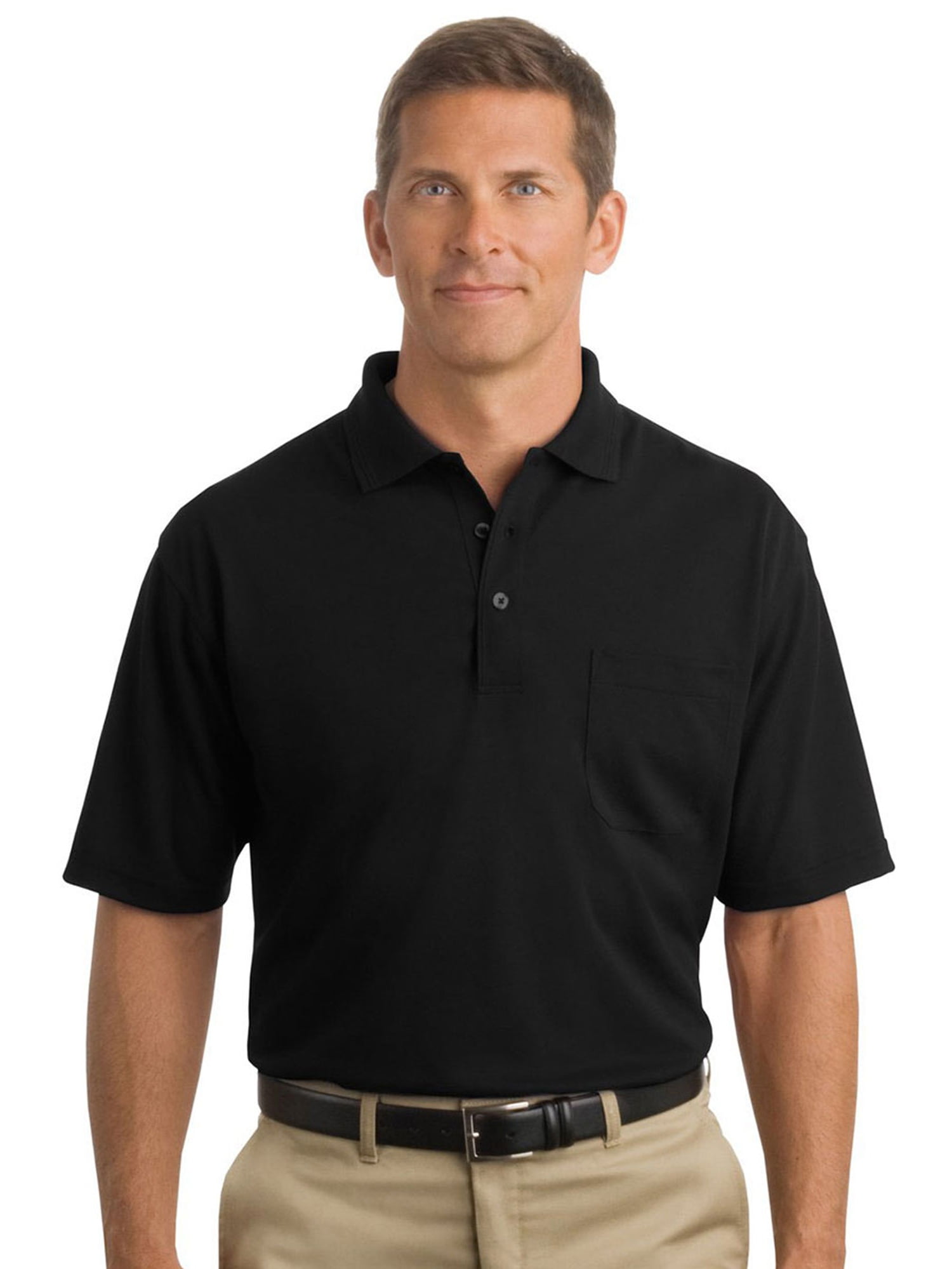 Cornerstone - Cornerstone Men's Comfortable Pocket Pique Polo Shirt ...