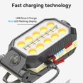 thumbnail image 3 of Gran 598A, linterna portátil plegable Cob, foco recargable por Usb de doble mecha para Camping, senderismo, pesca, 3 of 5