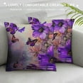 thumbnail image 3 of Nawypu Throw Pillow Cover Butterfly Purple Animal Flower Wings Dream Fantasy Water White Decorative Pillow Case Home Decor Square Pillowcase, 3 of 5
