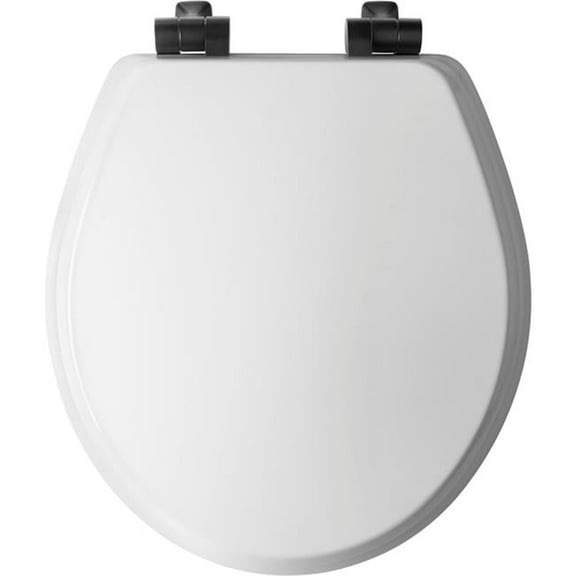 Benton Slow Close Round Wood Toilet Seat, White