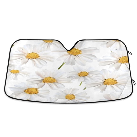 ALAZA Daisy Flower Windshield Sun Shade Car Foldable Sun Visor Block UV Rays Protector 55"x27.6"