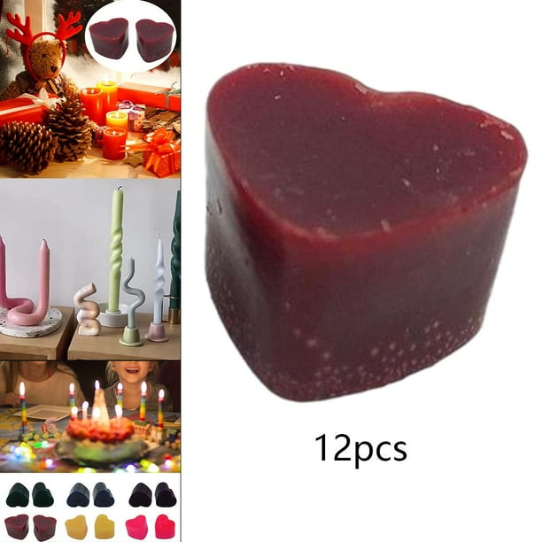 12 piezas / paquete de tinte de cera para en apariencia de , seguridad, concentración, bloque de color de cera hecho para rojo Soledad Tinte de cera para velas