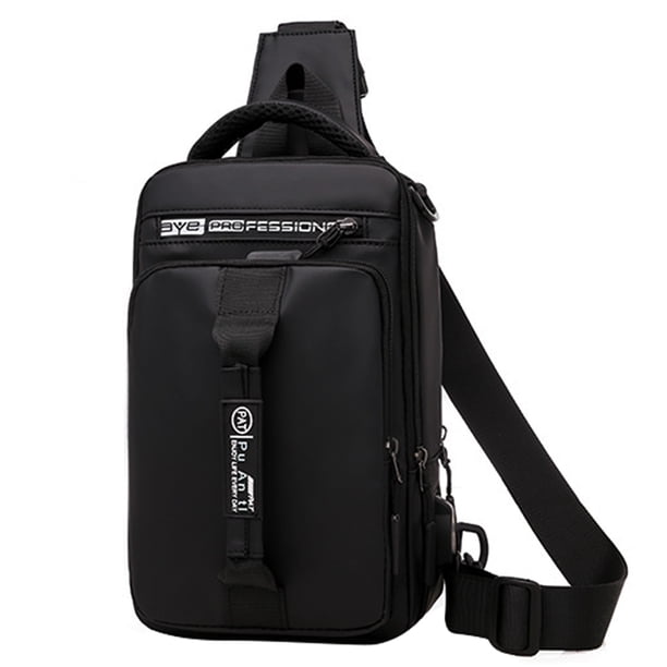 Mochila con Puerto de Carga Usb Mochilas para Adultos Bolso Multifuncional de Cuerpo Cruzado, Bolso de Hombro Y Pecho, con Puerto de Carga Usb