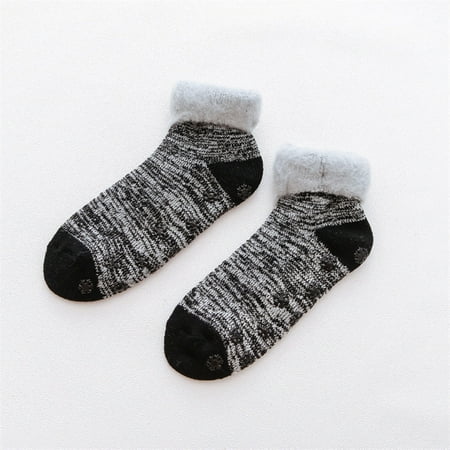 

Women Winter Thickened Plush Fleece Socks Nonslip Floor Short Socks Sneak Socks