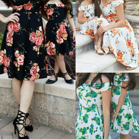 Matching mother daughter mommy and me clothes dress family look clothing (Best Dress To Look Slimmer)