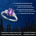 thumbnail image 2 of Gem Stone King 10K Two Tone Gold Purple Amethyst and White Moissanite Engagement Ring for Women | 1.96 Cttw | Oval Checkerboard 9X7MM | Gemstone February Birthstone | Size 5, 2 of 7