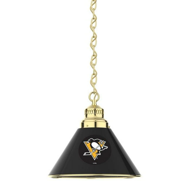 Holland Bar Stool BL1BRPitPen NHL Pittsburgh Penguins Single Shade Pendant Light - Brass