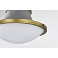 thumbnail image 3 of Nuvo Lighting Lafayette 3 Light Pendant - 18 Inches - Gray Finish with Natural Brass Accents and White Opal Glass, 3 of 17