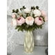 thumbnail image 5 of Flor de flores de seda artificial con forma de ramo de peonías, decoración vintage para el hogar, 5 of 7