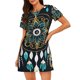 thumbnail image 1 of Balery Boho Dreamcatcher Camisón de manga corta con cuello redondo para mujer, cómodo y elegante., 1 of 6