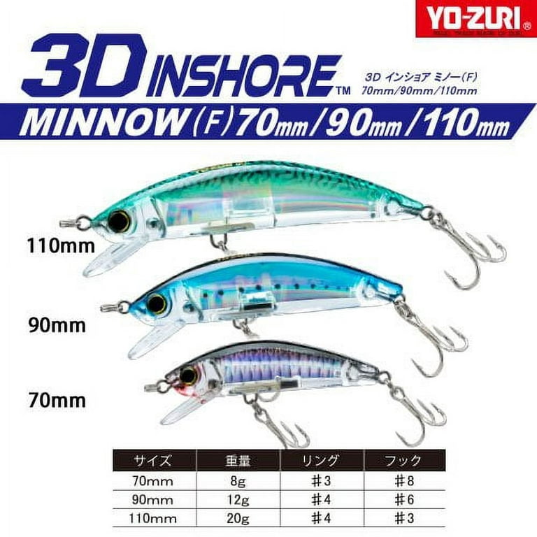 Yo-Zuri Fishing Lure R1211HPBK 3D Inshore Minnow Float 70mm 2-3/4