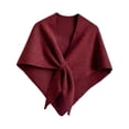 thumbnail image 2 of Chal envolvente para mujer, regalo de uso diario, suave, con bucle, bufanda triangular de punto Rojo, 2 of 5