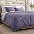 thumbnail image 4 of Bare Home Organic Cotton Duvet Cover Set - 400 Thread Count - Sateen Weave - King, Dusty Purple, 3-Pieces, 4 of 10