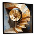 thumbnail image 2 of Designart "Gilded Ebony Abstract Spiral Stairway Mosaic collage" Abstract Framed Wall Art - Transitional Gold Abstract Collages Entryway Framed Wall Art, 2 of 6