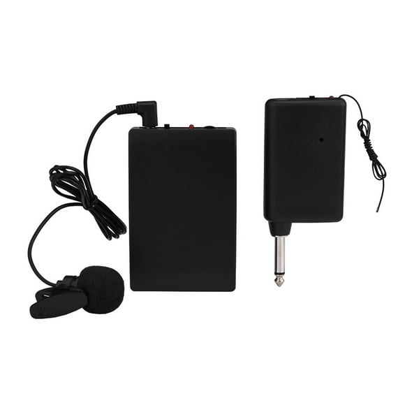 Mini micrófono inalámbrico manos libres con clip, transmisor y receptor FM.