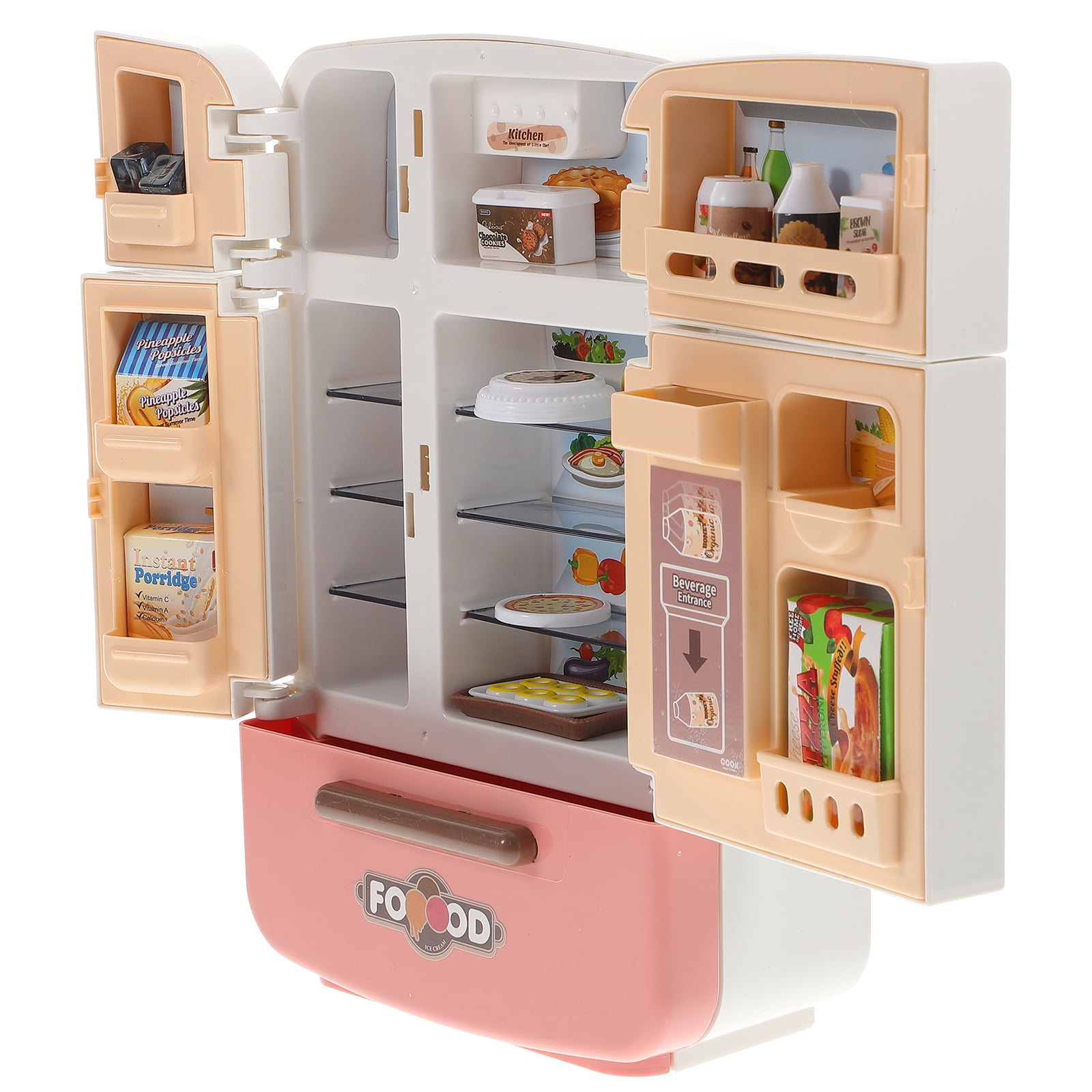 Pretend Play Simulation Kitchen Toy Mini Fridge Furniture Refrigerator  Accessories Cook Food Play House Toys For Girls Children