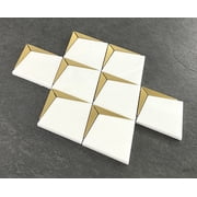 Thassos White Kite Shape With Gold Metal Mosaic Tile - Case (10 Sheets)