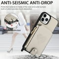 thumbnail image 6 of Compatible with iPhone 11 Pro Max Case Wallet, with Credit Card Holder Zipper Pocket Crossbody Strap Heart Pattern PU Leather Magnetic Clasp Kickstand Heavy Duty Protective Flip Cover, Gray, 6 of 12