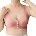 thumbnail image 1 of Plebaso Women's Seamless Front Closure Bras Silk Full Coverage Removable Pads Ladies Everyday Bras with Button, 1 of 1