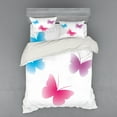 thumbnail image 2 of Ambesonne Animal Bedding Set 3 Pcs, Wings Life Theme, Twin XL, Dried Rose Pink and Blue, 2 of 3