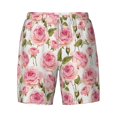 thumbnail image 4 of Lsque Mens Swim Trunks Rose Flowers Pattern - Bathing Suit Compression Liner - Beach Swim Shorts Swimwear - (S-3XL) - Stretch Quick Dry -Small, 4 of 9