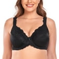 thumbnail image 3 of Women's Plus Size Sexy Lace Full Coverage Unpadded Underwire Bras Minimizer Mesh Bras for Big Bust 38I, 3 of 8