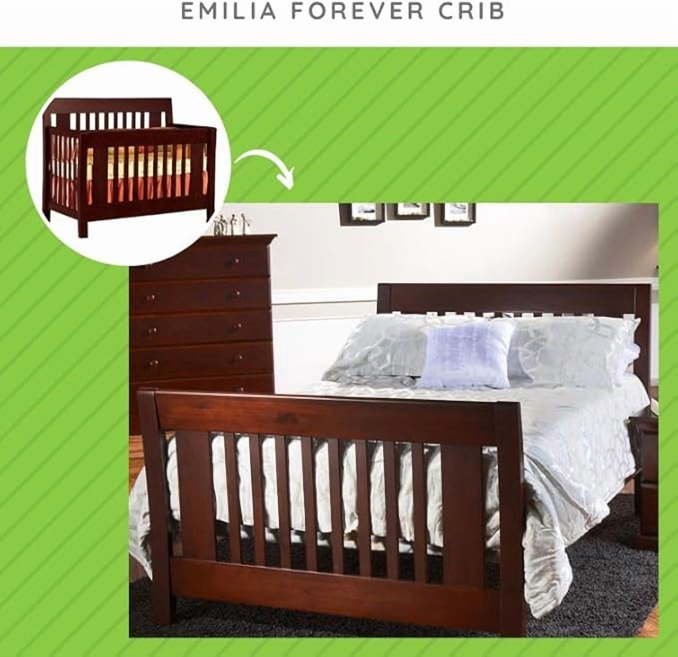 Full-Size Conversion Kit Bed Rails #1216 for Pali Cribs (Vintage Cherry)