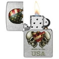 thumbnail image 2 of Zippo USA Skulls Street Chrome Pocket Lighter, 2 of 6