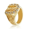 thumbnail image 4 of Men's 18mm 14k Yellow Gold Plated White Cubic Zirconia Virgin Mary Ring, Size 13 + Gift Box, 4 of 7