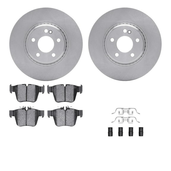 Dynamic Friction Company Rear Brake Rotors with 5000 Euro Ceramic Brake Pads includes Hardware 6612-63456