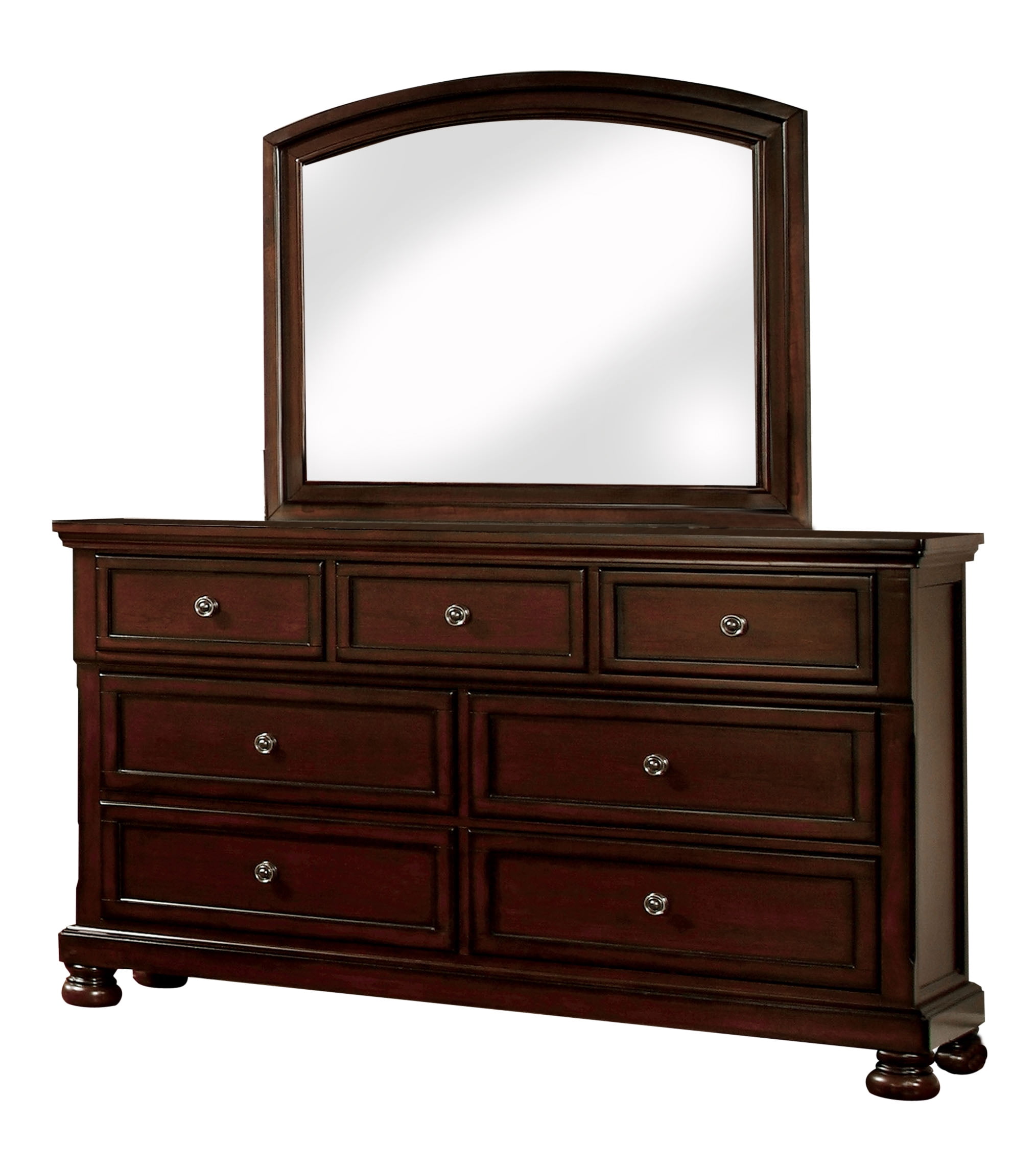 Furniture Of America Violeta Dresser And Mirror Set Dark Cherry