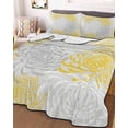 thumbnail image 2 of Quilts Twin XL Size, Yellow Grey Chrysanthemum Soft Comforter Bedding Set for Bed, Farmhouse Botanical Floral Modern Lightweight Quilted Bedspread with Pillow Cover(2 Pieces), 68x98 Inch, 2 of 6