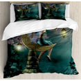 thumbnail image 1 of Duvet Cover Sets, Little Pixie Elf Forest Woodland Sitting Moon Stone Myth, 1 of 3