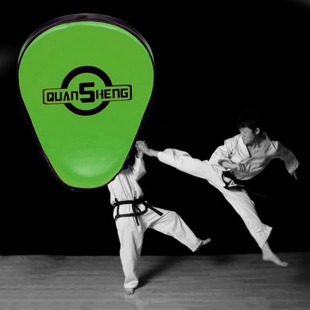 Guantes de MMA Sanda Cola Kickboxing Curved Verde Pad de patadas de taekwondo