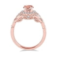 thumbnail image 3 of Limited Time Sale 1.25 Carat Peach Pink Morganite (Round Shaped Morganite) and Diamond Engagement Ring in 10k Rose Gold Jewelry, 3 of 3