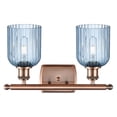 thumbnail image 2 of 516-2W-AC-G559-5BL Innovations Lighting Bridal Veil - 2 Light Bath Vanity-10 Inch Tall and 15 Inch Wide-Antique Copper Finish-Princess Blue Glass, 2 of 2