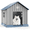 Blue, variant on fazzn Durable Waterproof Resin Dog House for Small to Large Sized Dogs, Indoor Outdoor Doghouse Puppy Shelter with Elevated Floor, Easy to Assemble .Blue/Brown.Father's Day Gift