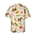 thumbnail image 3 of Fotbe Monkeys In The Jungle Hawaiian Shirt For Men Unisex Summer Beach Casual Short Sleeve Cotton Linen Button Down Shirts-Small, 3 of 9