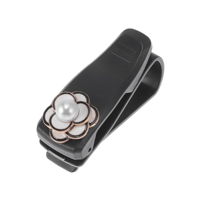 Clip para gafas de sol para automóvil Unique Bargains, clip de almacenamiento protector para gafas de sol universal, visera de sol, plástico negro, 6.5x3cm, 1 pieza